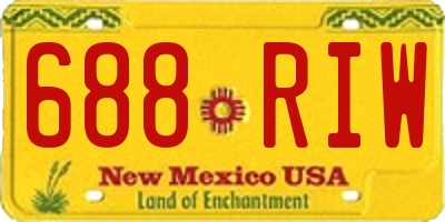 NM license plate 688RIW