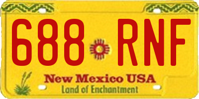 NM license plate 688RNF