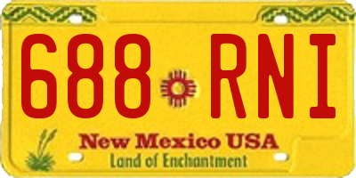 NM license plate 688RNI