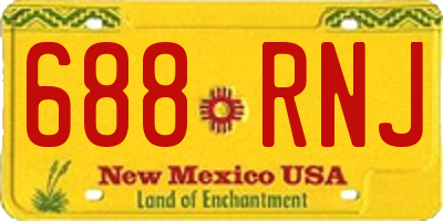 NM license plate 688RNJ