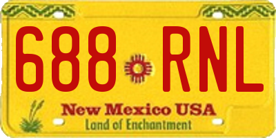 NM license plate 688RNL
