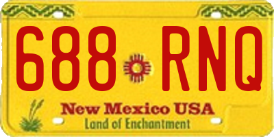 NM license plate 688RNQ