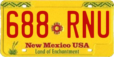 NM license plate 688RNU