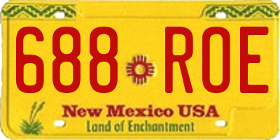 NM license plate 688ROE