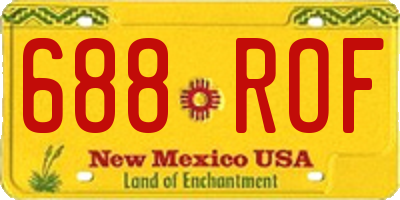 NM license plate 688ROF