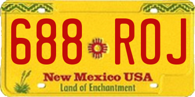 NM license plate 688ROJ