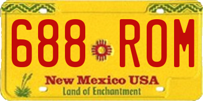 NM license plate 688ROM