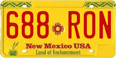 NM license plate 688RON