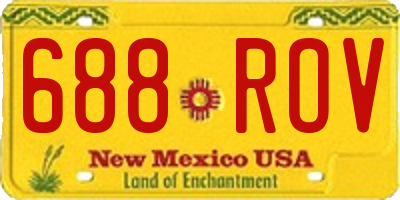 NM license plate 688ROV