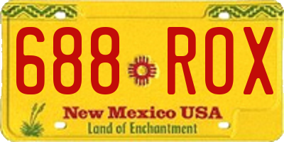 NM license plate 688ROX