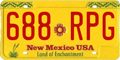 NM license plate 688RPG