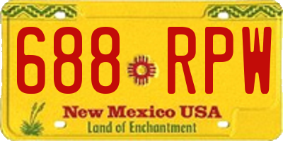 NM license plate 688RPW