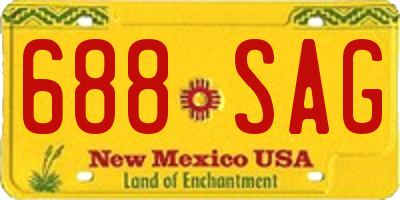 NM license plate 688SAG