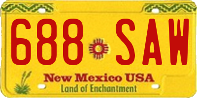 NM license plate 688SAW