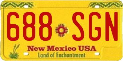 NM license plate 688SGN