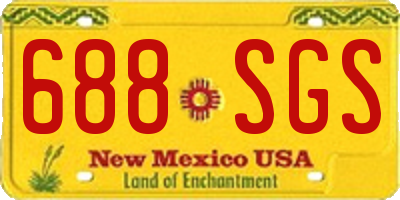 NM license plate 688SGS