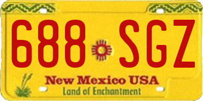NM license plate 688SGZ