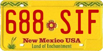 NM license plate 688SIF