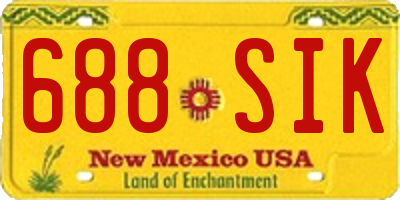 NM license plate 688SIK