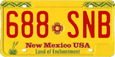 NM license plate 688SNB
