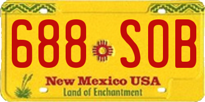 NM license plate 688SOB