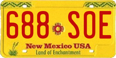 NM license plate 688SOE