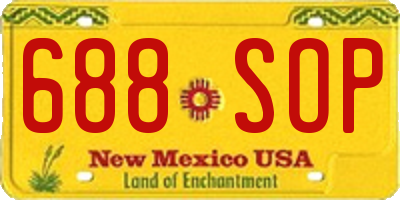 NM license plate 688SOP