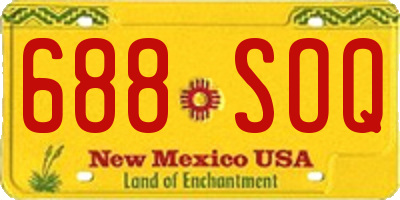 NM license plate 688SOQ