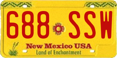 NM license plate 688SSW