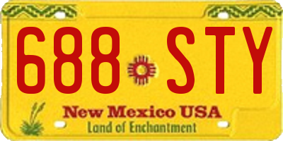 NM license plate 688STY