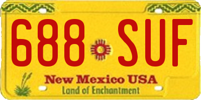 NM license plate 688SUF