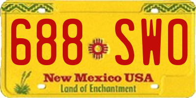 NM license plate 688SWO