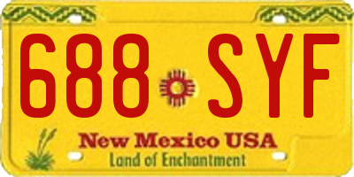 NM license plate 688SYF