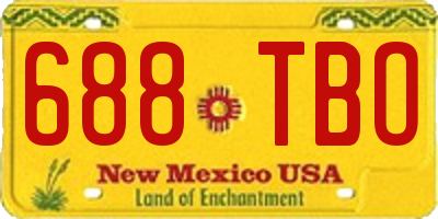 NM license plate 688TBO