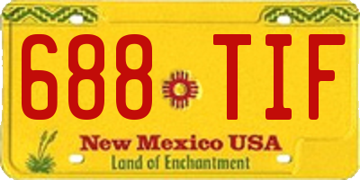 NM license plate 688TIF