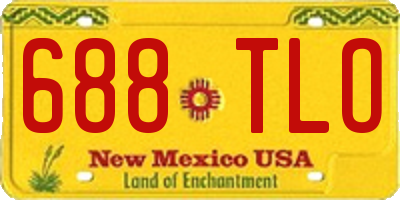 NM license plate 688TLO