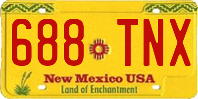 NM license plate 688TNX