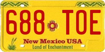 NM license plate 688TOE
