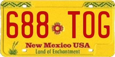 NM license plate 688TOG
