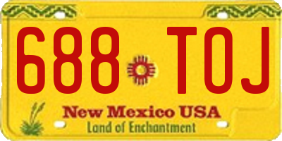 NM license plate 688TOJ