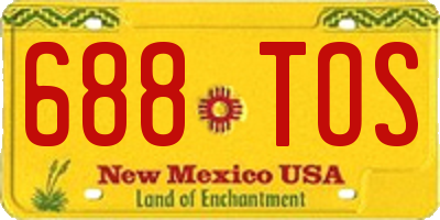 NM license plate 688TOS