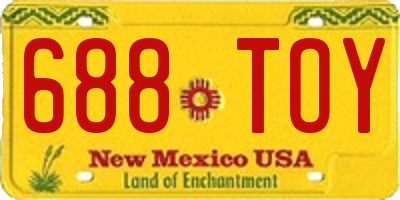 NM license plate 688TOY