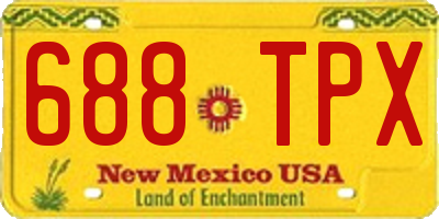 NM license plate 688TPX