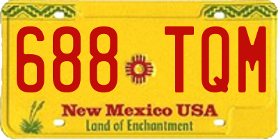 NM license plate 688TQM