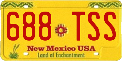 NM license plate 688TSS