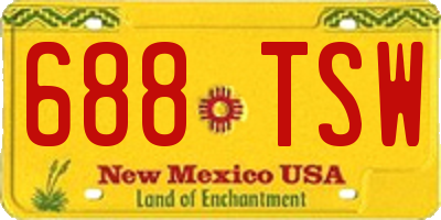 NM license plate 688TSW