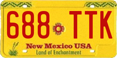 NM license plate 688TTK