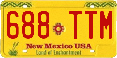 NM license plate 688TTM