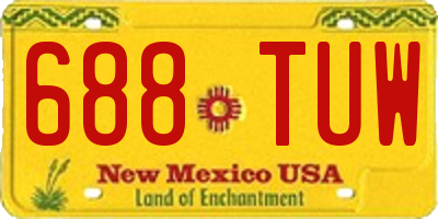 NM license plate 688TUW