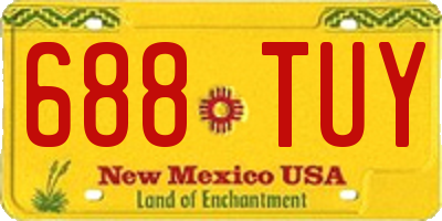 NM license plate 688TUY